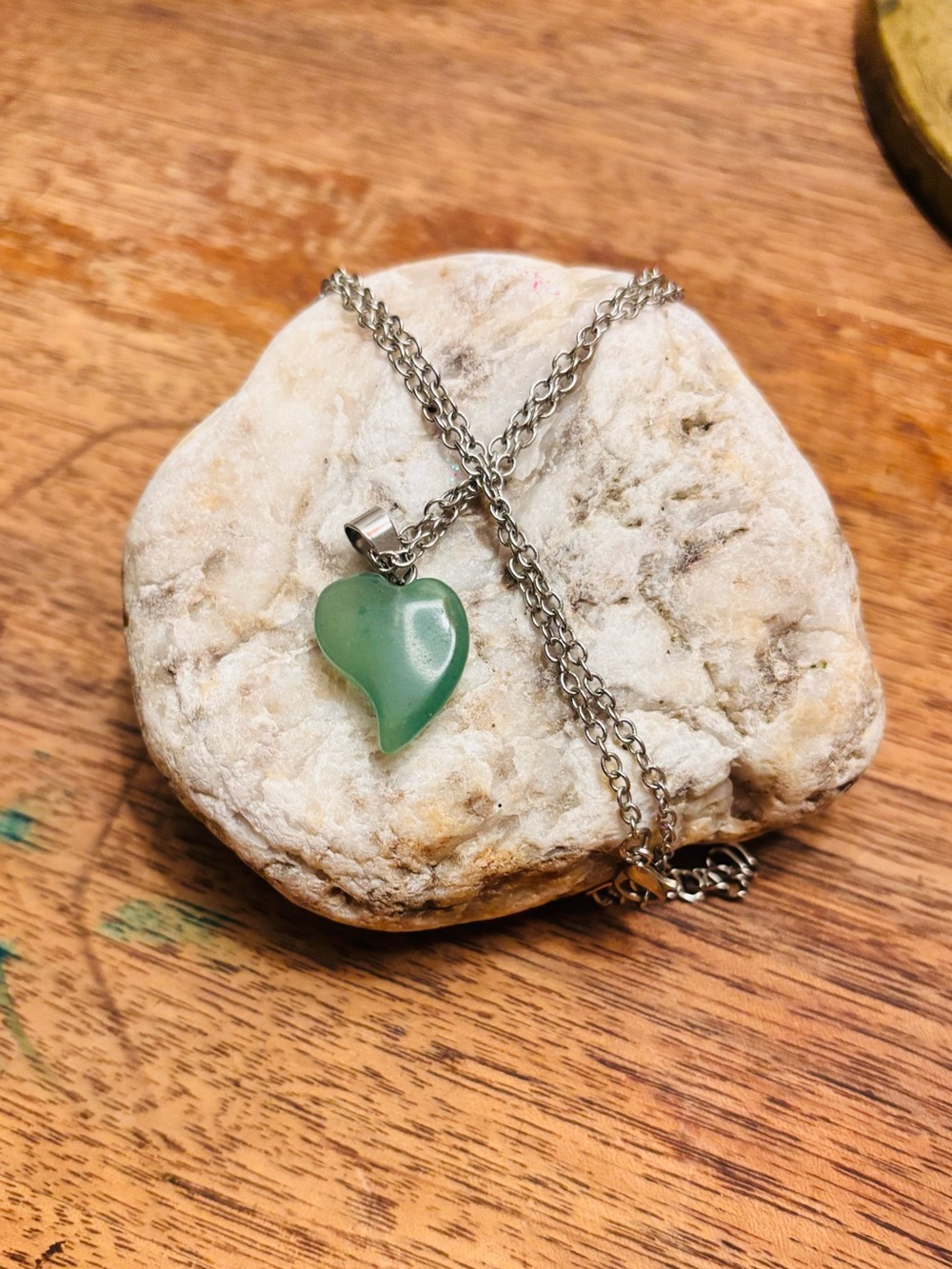Sterling-Style Green Heart Pendant Necklace - Women’s Jewelry